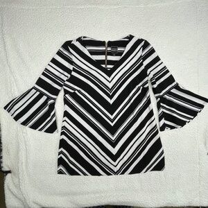 Women’s Coco Bianco XL Black/White V-neck Top